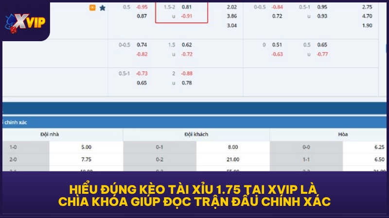 Kèo Tài Xỉu 1.75 và cách chơi hiệu quả cho người mới 3 Hiểu đúng kèo Tài Xỉu 1.75 tại XVIP là chìa khóa giúp đọc trận đấu chính xác