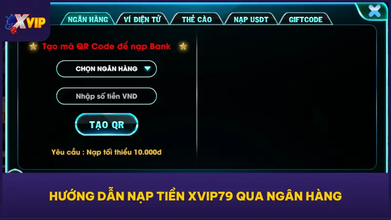 Hướng Dẫn Nạp Tiền XVIP 30 Giây Có Tiền Trong Tài Khoản 3 Hướng dẫn nạp tiền bằng ngân hàng luôn là lựa chọn phổ biến nhất