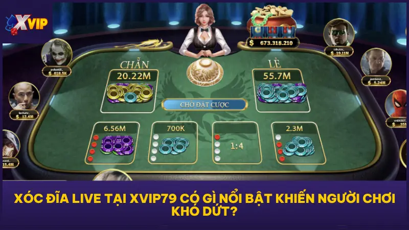 Điểm khác biệt lớn nhất khi chơi Xóc Đĩa Live tại XVIP79 chính là cảm giác “chơi thật”