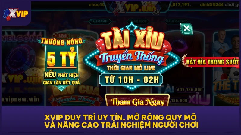 Giới Thiệu XVIP - Cổng Game Đổi Thưởng Khuấy Đảo Châu Á 4 XVIP duy trì uy tín, mở rộng quy mô và nâng cao trải nghiệm người chơi